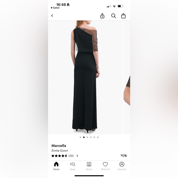 Marcella zinnia one shoulder black gown - NWT!!! - Picture 5 of 9